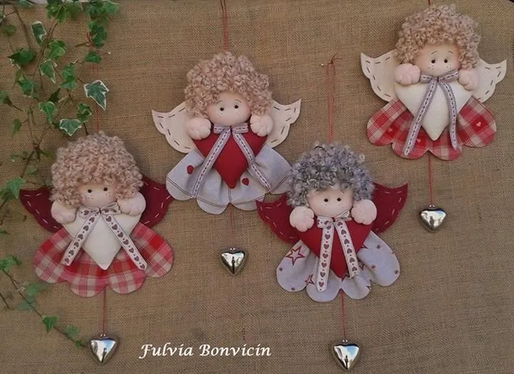angelitos fieltro y tela con cascabel | Ornament | Pinterest | Search