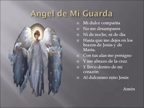 Oracion a mi angel de la guarda - Imagui