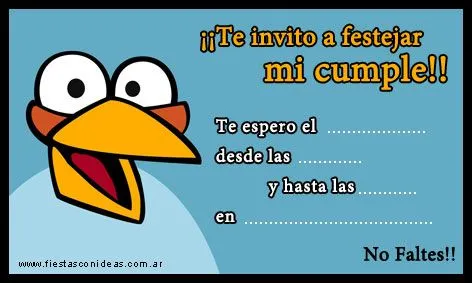 Angry Birds Azul - Tarjetas de cumpleaños para imprimir - Fiestas ...