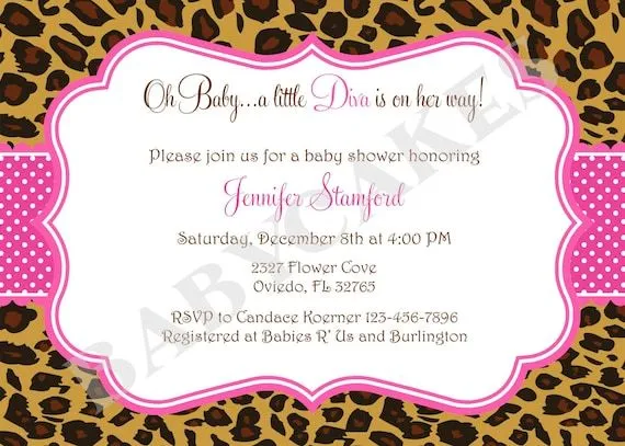 Animal print invitaciónes para baby shower - Imagui