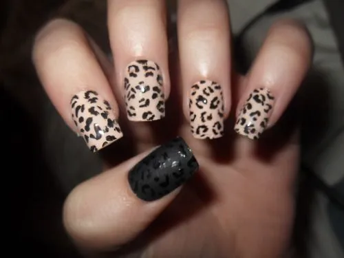 animal print, black, cheetah, cheetah print, cute | uñas decoradas ...