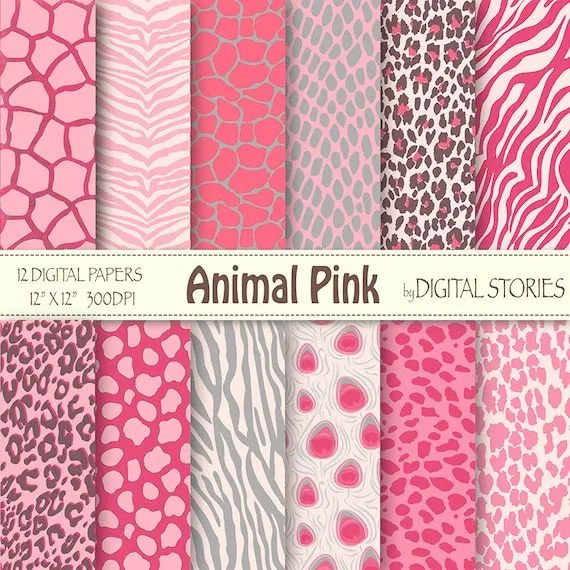 Animal Print Digital Paper: ANIMAL PRINT PINK por DigitalStories