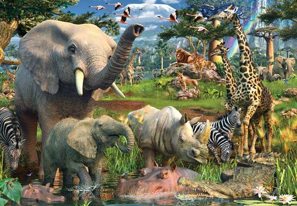 Puzzle RAVENSBURGER: Puzzle de 18000 piezas Puzzle Animales Selva ...