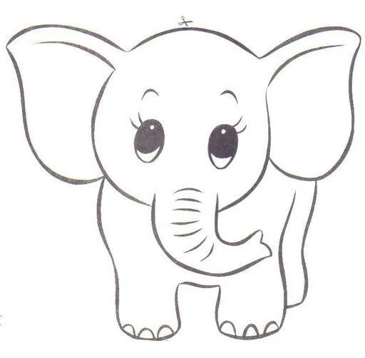 Animales animados para colorear, Animales para pintar, Dibujo elefante  infantil