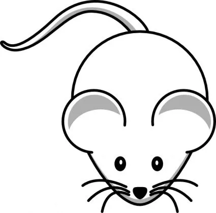 Animales bebé ratón contorno Simple negro blanco de dibujos ...