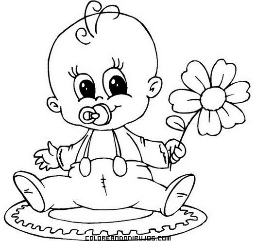 Bebés en caricaturas tiernos para colorear - Imagui