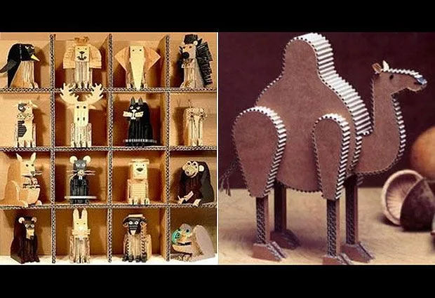 Animales de cartón corrugado: Artesanía con elementos simples ...