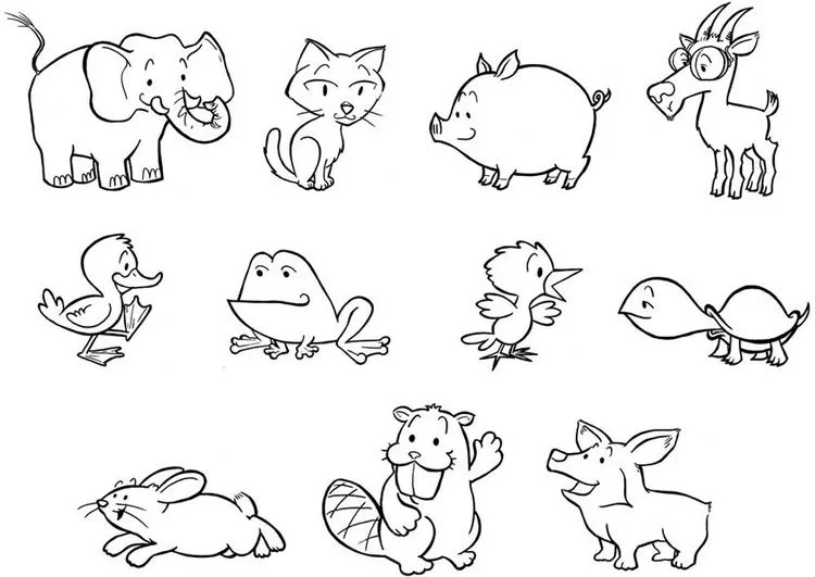 Dibujos para colorear de los animales y sus crias - Imagui
