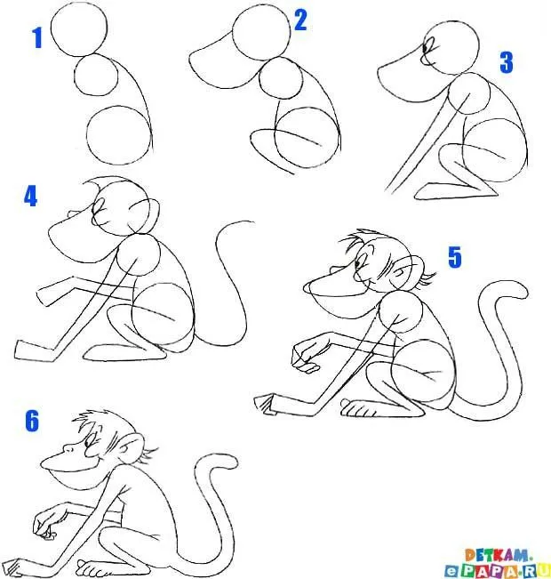 animales dibujar facil step | Cómo dibujar un mono? | dibujo ...