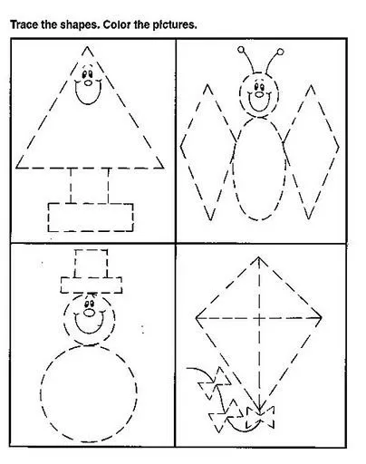 Animales con figuras geométricas para niños - Imagui