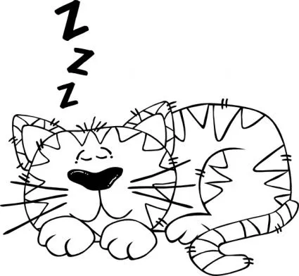 Animales gato esquema personas durmiendo cara dibujos animados ...