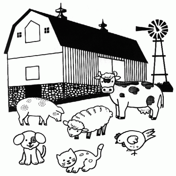de Animales de la granja para colorear. Dibujos infantiles de Animales ...