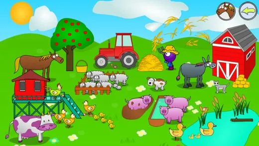 Animales de la granja para niños preescolares - ThingLink