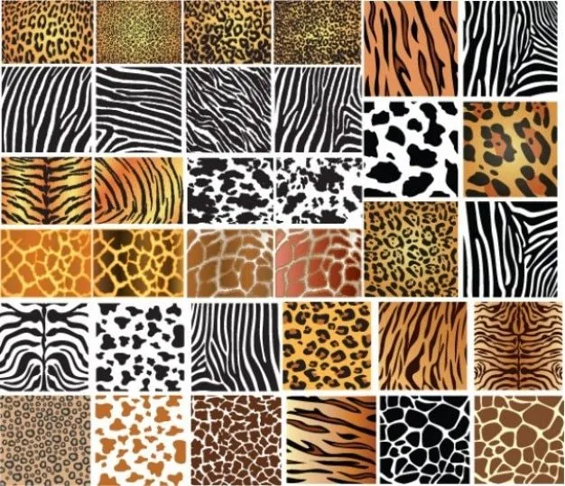 Animales patrones de la piel - Juego de 34 texturas salvajes ...