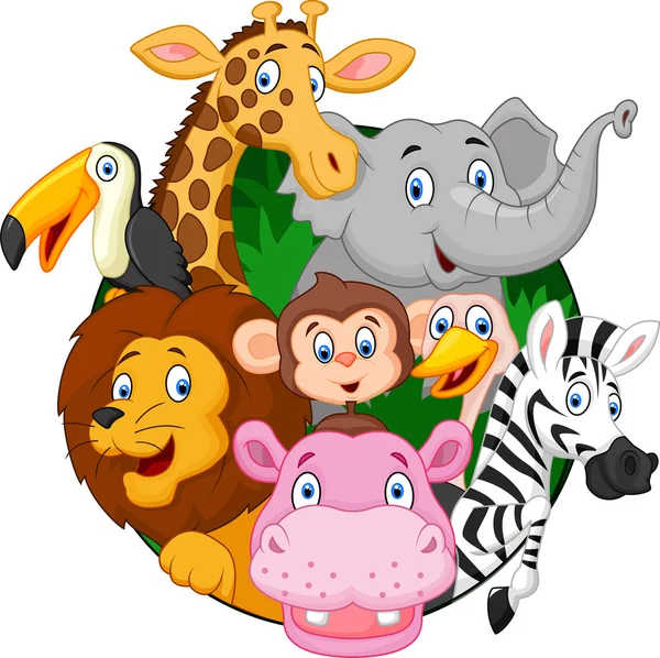 Animales del safari del dibujo animado — Vector stock © tigatelu ...