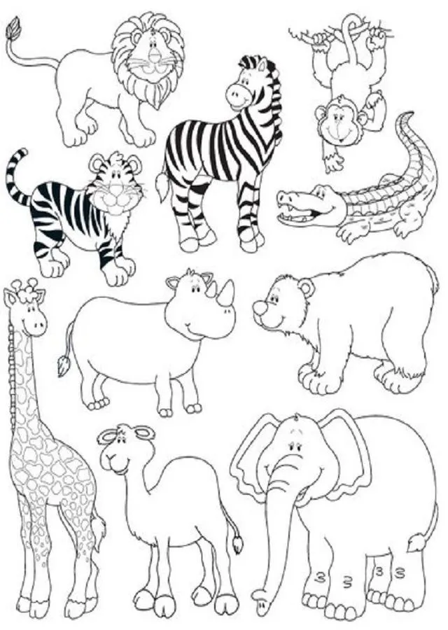 ▷ Animales salvajes - Dibujosparacolorear.eu