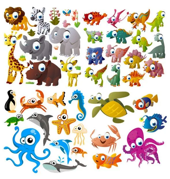 Animales vectorizados con estilo cartoon - PuertoPixel.