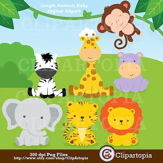 Figuras de animales de la selva baby shower - Imagui