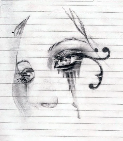 Dibujos de ojos tristes a lapiz - Imagui