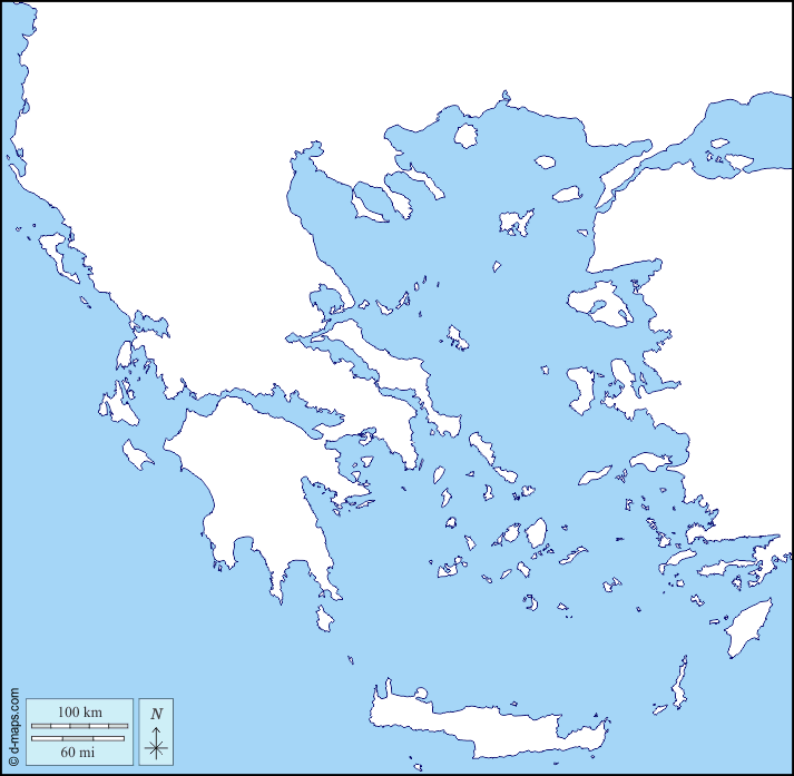 Antigua Grecia Mapa gratuito, mapa mudo gratuito, mapa en blanco gratuito,  plantilla de mapa costas, blanco