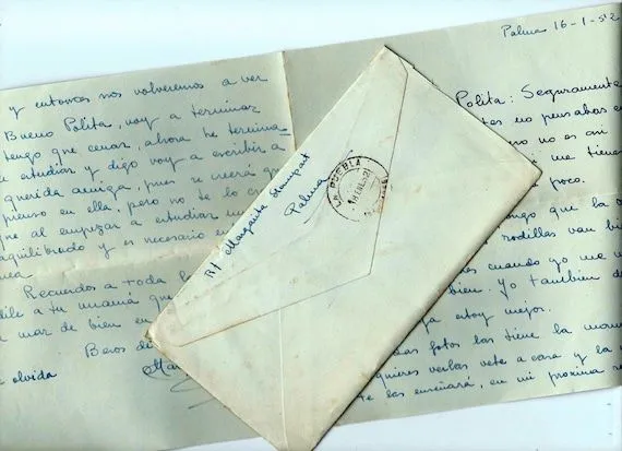 Antiguo sobre y carta de amor de España por BlueGrizzlePapers