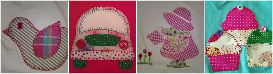 Aplicaciones para camisetas niñas patchwork - Imagui