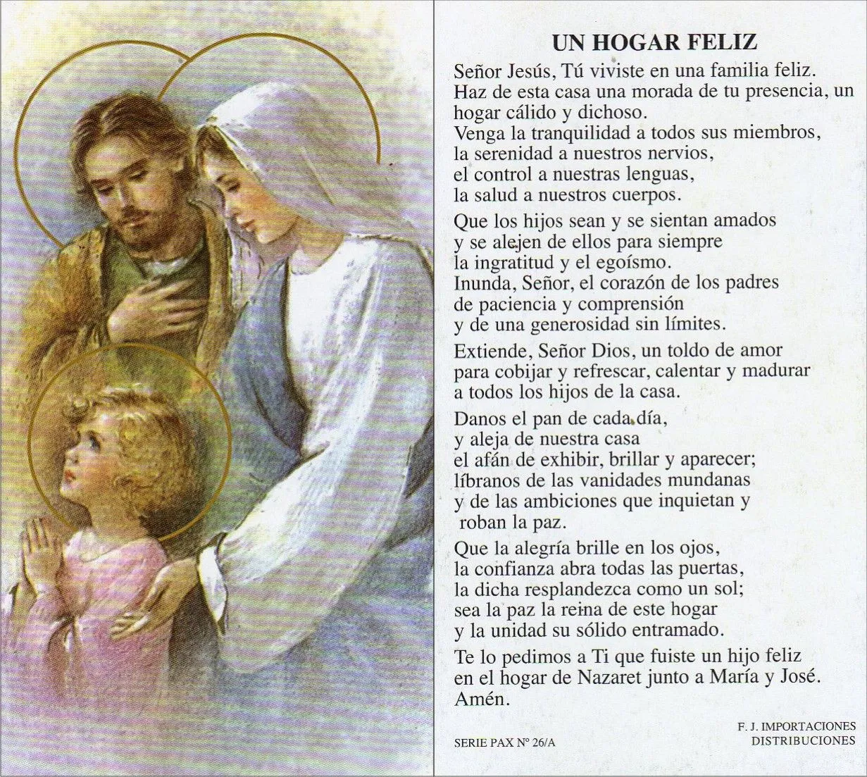Apostolado de la Oración: Sagrada Familia de Jesús, María y José... Apostolado de la Oración: Sagrada Familia de Jesús, María y José...