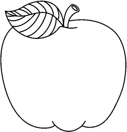 Dibujo de manzana para pintar - Imagui