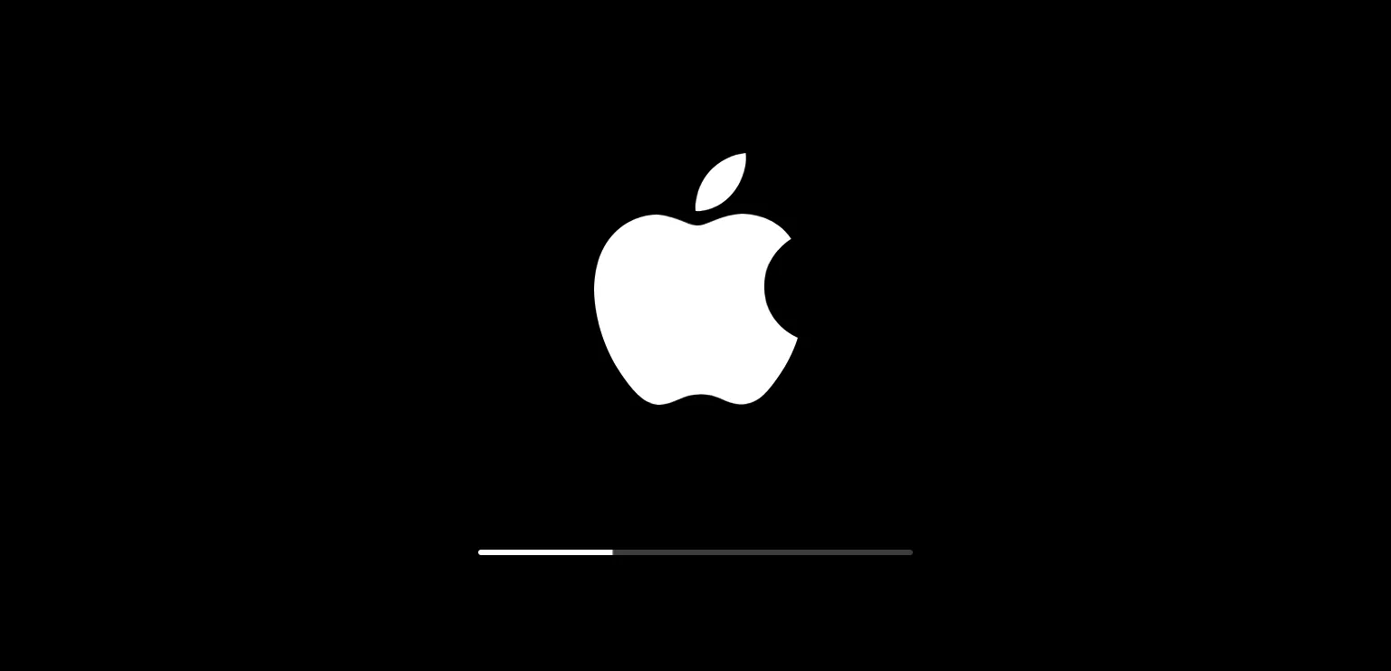 Apple logo with progress bar after updating or restoring iPhone ... Apple logo with progress bar after updating or restoring iPhone ...