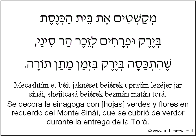 Aprenda oraciones en hebreo con audio #854: Se decora la sinagoga ...