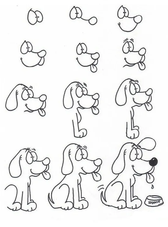 Dibujar un perro paso a paso - Imagui