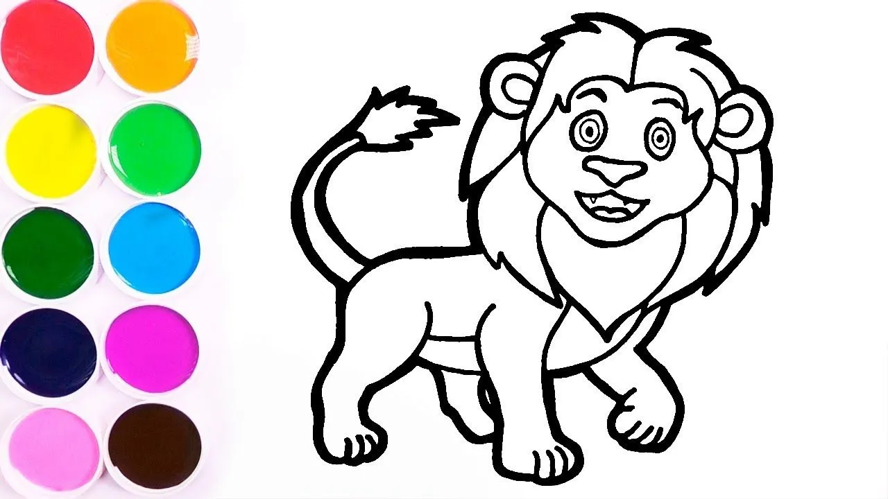 Aprende Colores Dibuja y Colorear Leon de Arco Iris - Dibujos Para Niños -  Learn Colors / FunKeep - YouTube