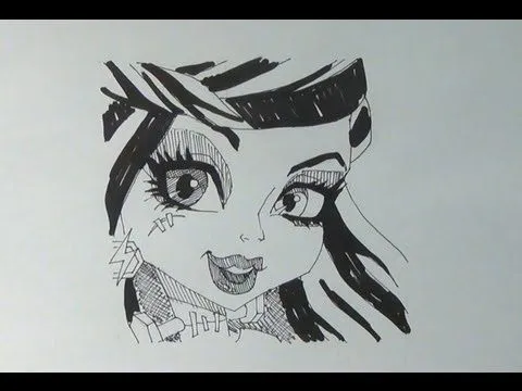 Aprende a dibujar la cara de Frankie Stein de las Monster High ...