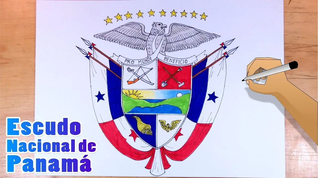 Aprende a dibujar el Escudo Nacional de Panama paso a pasoi - YouTube