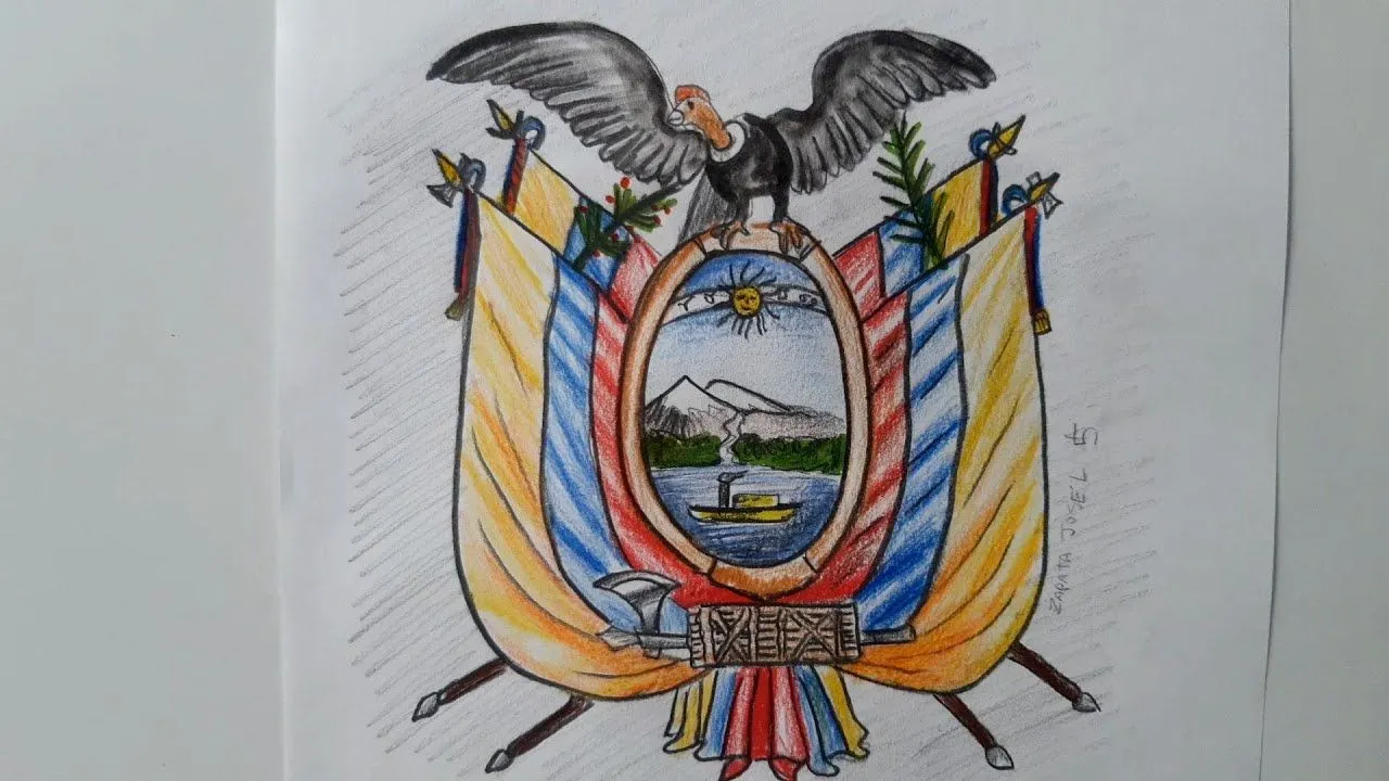 Aprende a dibujar fácil el escudo nacional de Ecuador - YouTube