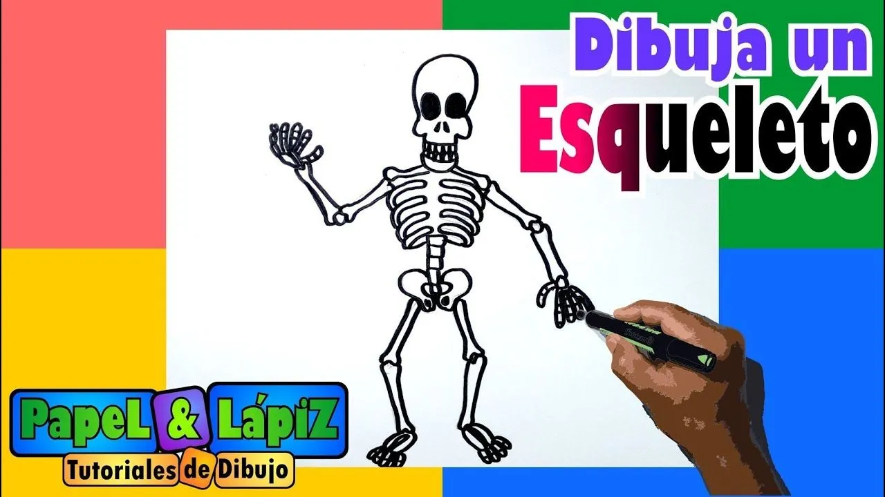 Aprende a dibujar fácil un esqueleto humano - YouTube