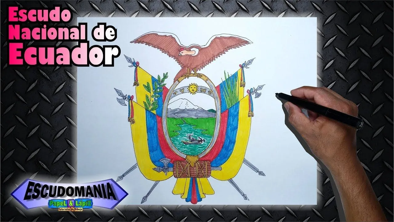 Aprende a dibujar y pintar el escudo nacional de Ecuador - YouTube