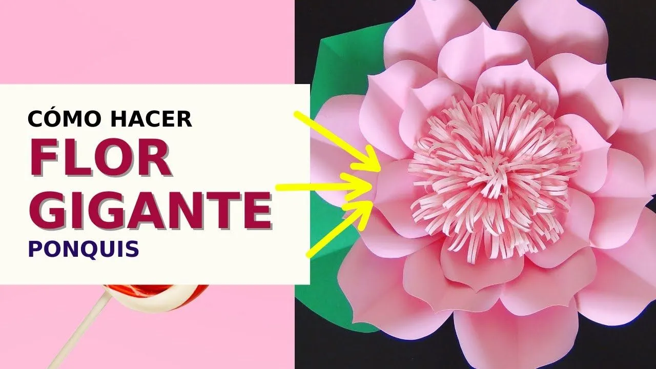 Aprende hacer una flor de papel Gigante Moldes GRATIS para imprimir en pdf  decoraciones fácil de hac - YouTube