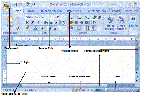 La ventana principal de microsoft word - Imagui
