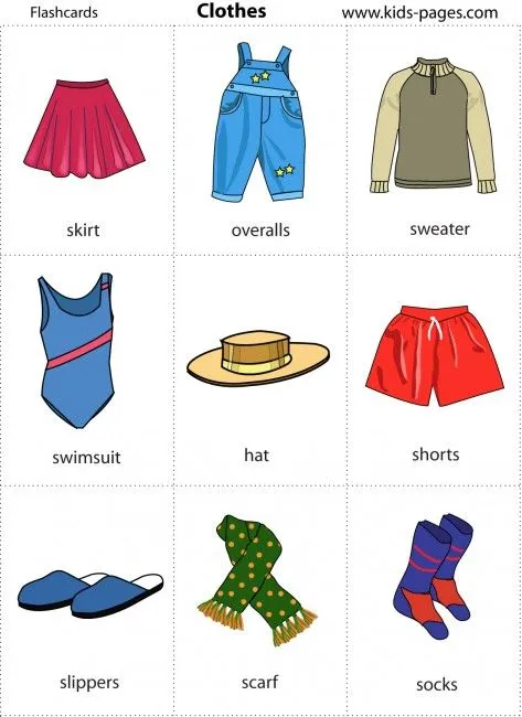 Nombres de la ropa en inglés - Imagui
