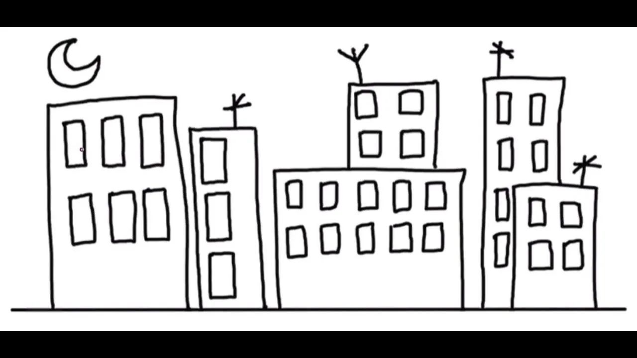 Aprendo a dibujar para niños - Paisaje de ciudad - YouTube