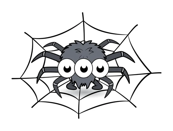 Araña en su caricatura de web - ilustración vectorial de halloween ...