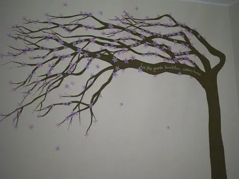 Arbol de cerezo dibujo mural - Imagui