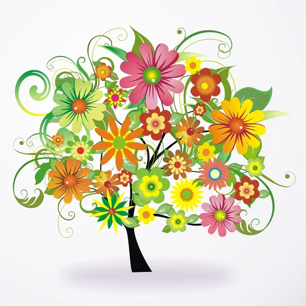 árbol colorido abstractos Vector de flores — Vector stock © Sams57 ...