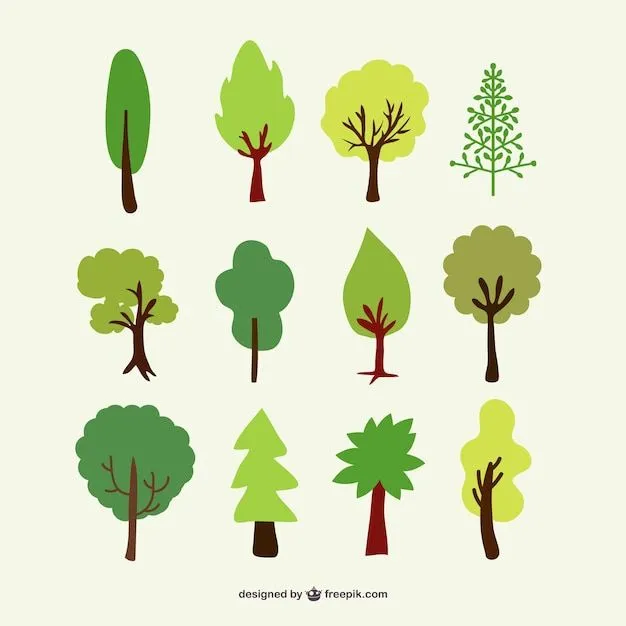 Conjunto de vectores árboles del bosque | Descargar Vectores gratis