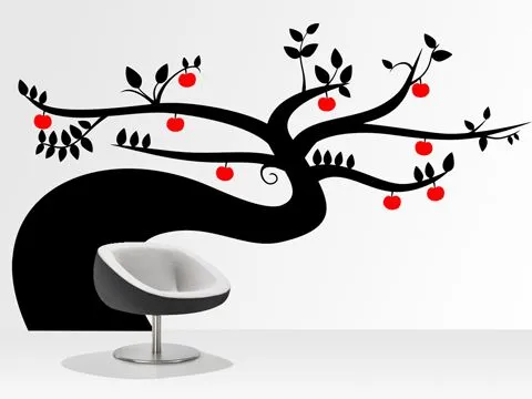 árbol con manzanas - vinilo decorativo de la colección Raíces ... árbol con manzanas - vinilo decorativo de la colección Raíces ...