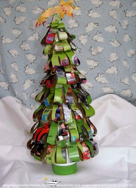Árbol de Navidad reciclado | Manualidades Infantiles