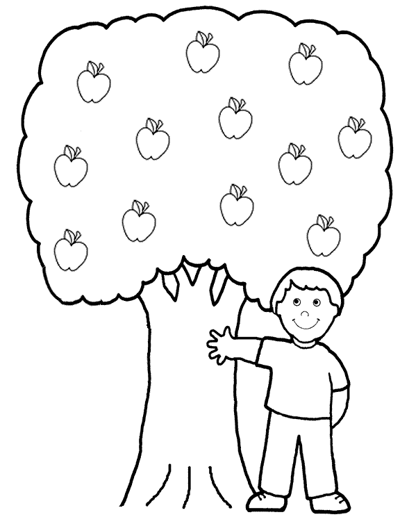 Arbol de manzanas para colorear - Imagui