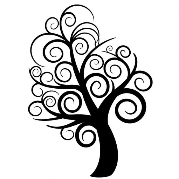 árbol con swirly ramifica | Descargar Vectores gratis