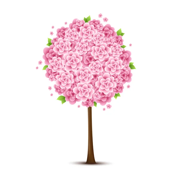 árbol de Vector con flores rosadas — Vector stock © Johnny-ka ...